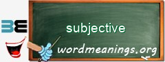 WordMeaning blackboard for subjective